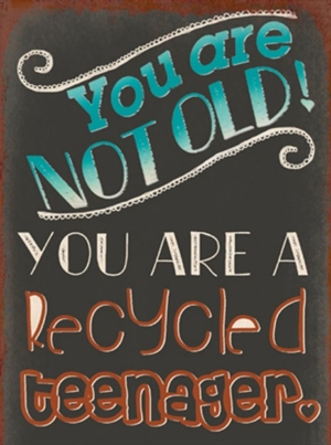 Metal skilt 26x35cm You Are Not Old You Are A Recycled Teenager - Se flere Metal skilte